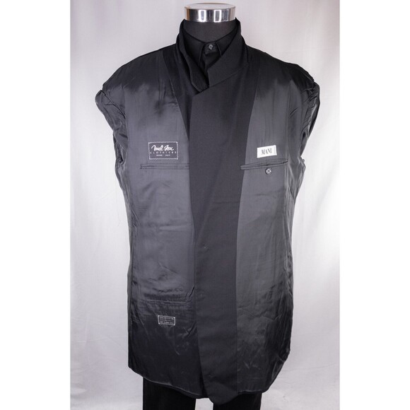 MANI Vintage Sport Coat Men Size 46L/S Herringbone Black 2 Button Wool Blazer - Picture 9 of 15